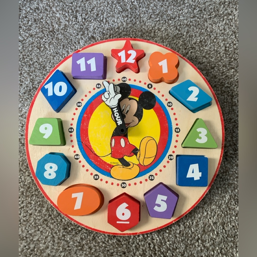Melissa & Doug Mickey Mouse Wooden Shape Sorting Clock